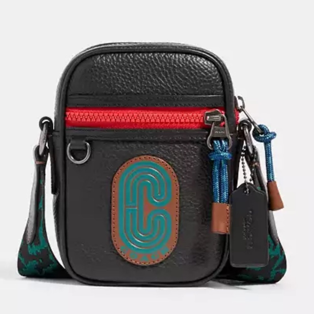 Coach Terrain Crossbody - Colorblock With Wavy Animal Print Detail & Coach Patch